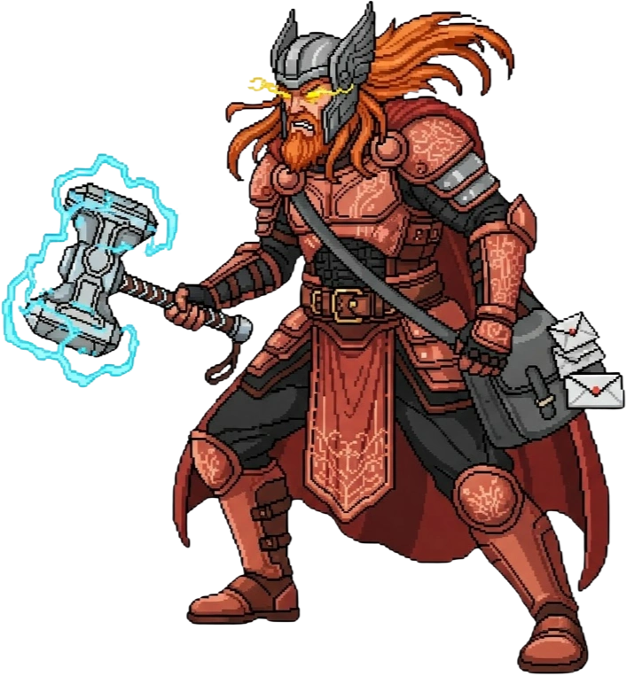 Deus Nórdico Thor Contra as Serpentes do Spam