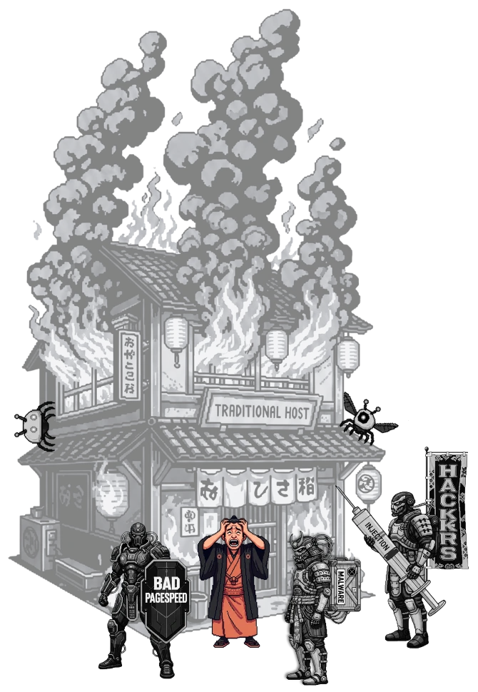 Traditional Host Burning Building