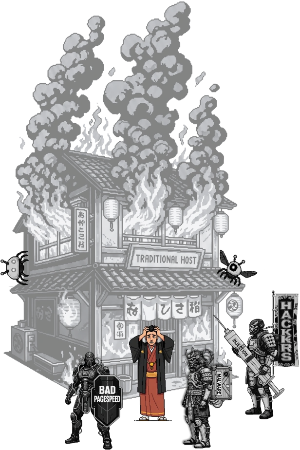 Traditional Host Burning Building